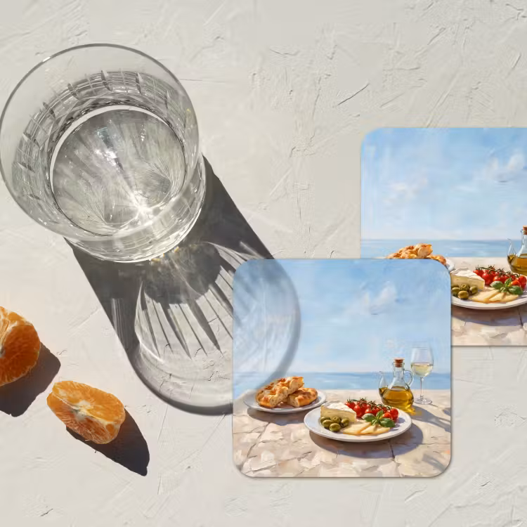 Onderzetter - Eten - Middellandse Zee - Natuur - Geschilderd — 3