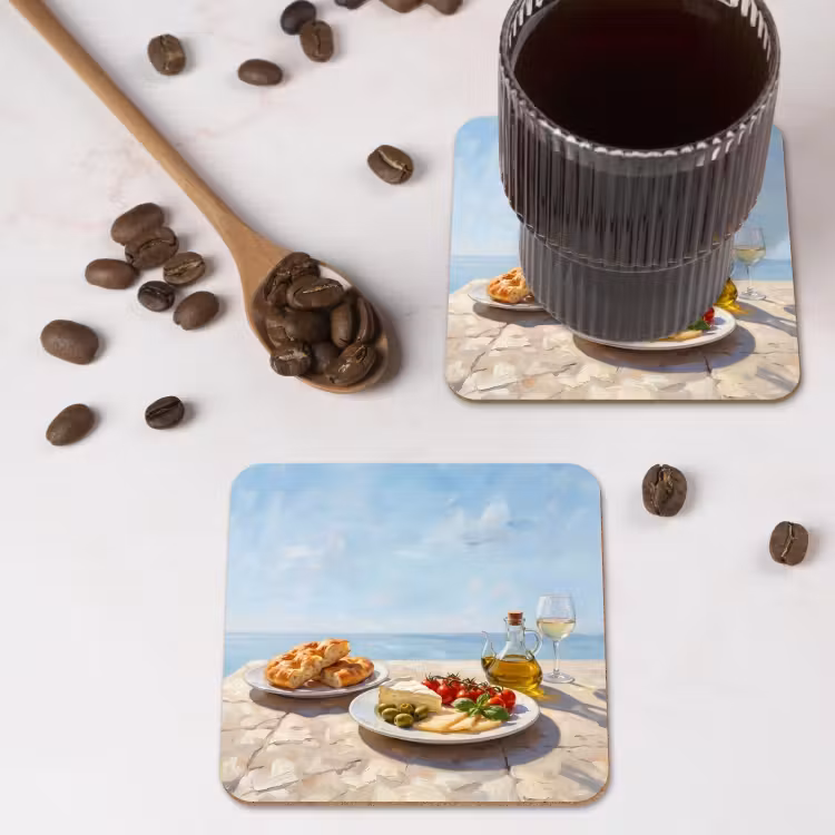 Onderzetter - Eten - Middellandse Zee - Natuur - Geschilderd — 4