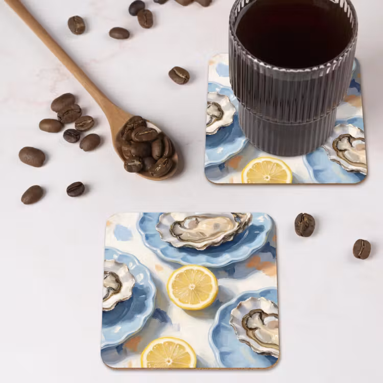 Onderzetter - Eten - Oesters - Citroenen - Modern - Geel — 4