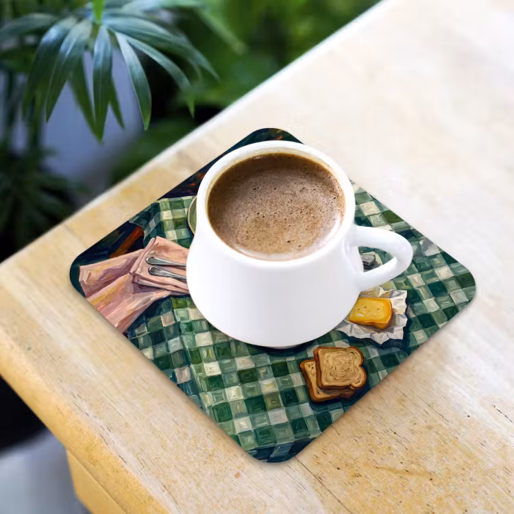 Onderzetter - Eten - Ontbijt - Tafel - Modern - Groen — 2