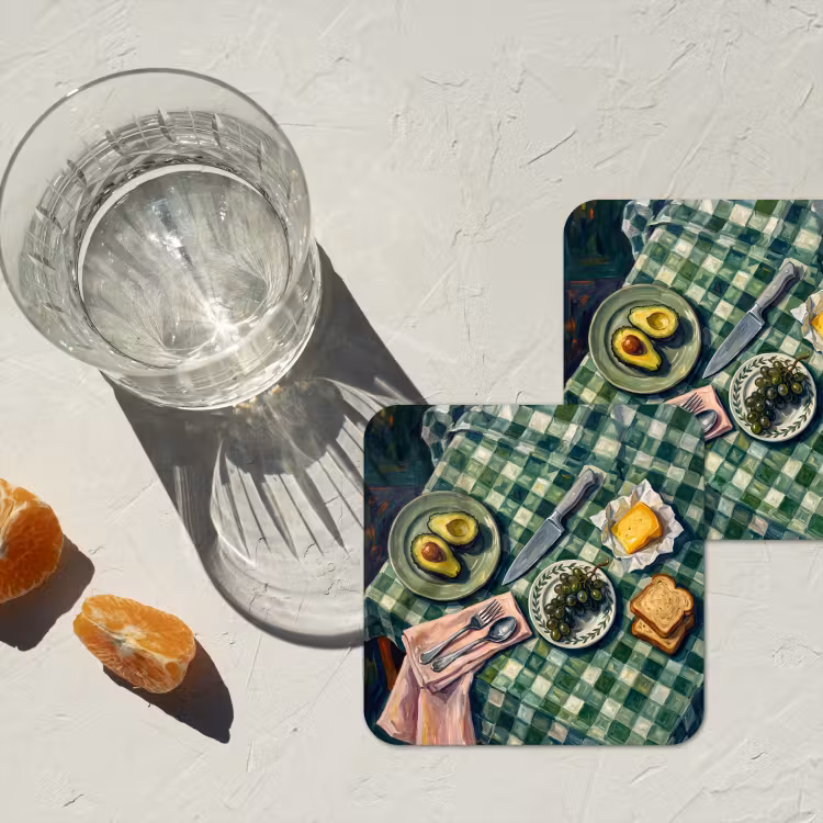 Onderzetter - Eten - Ontbijt - Tafel - Modern - Groen — 3