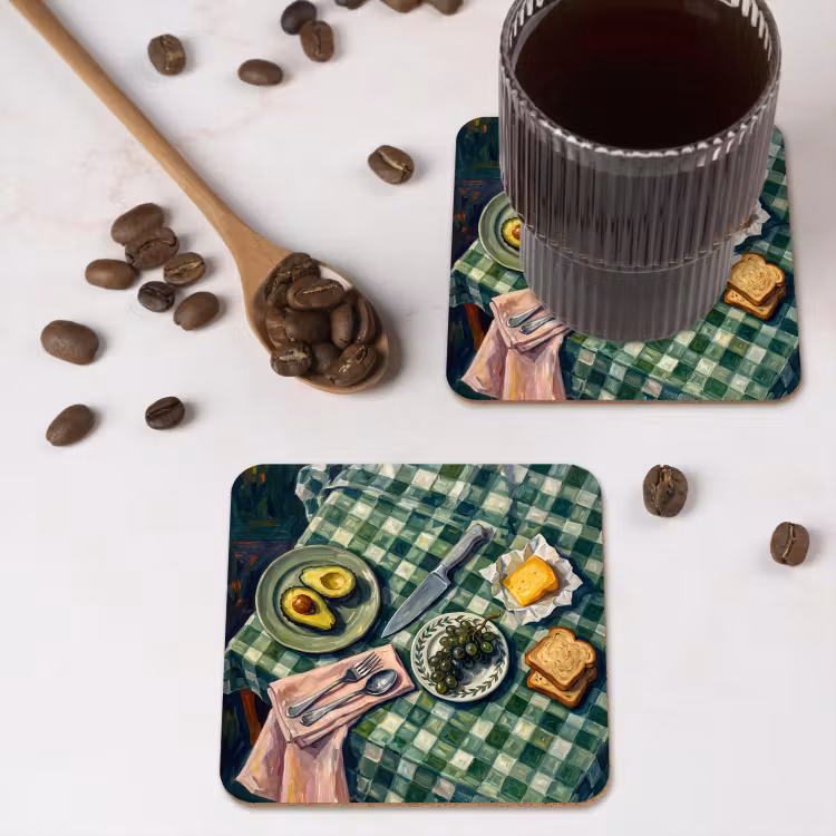Onderzetter - Eten - Ontbijt - Tafel - Modern - Groen — 4