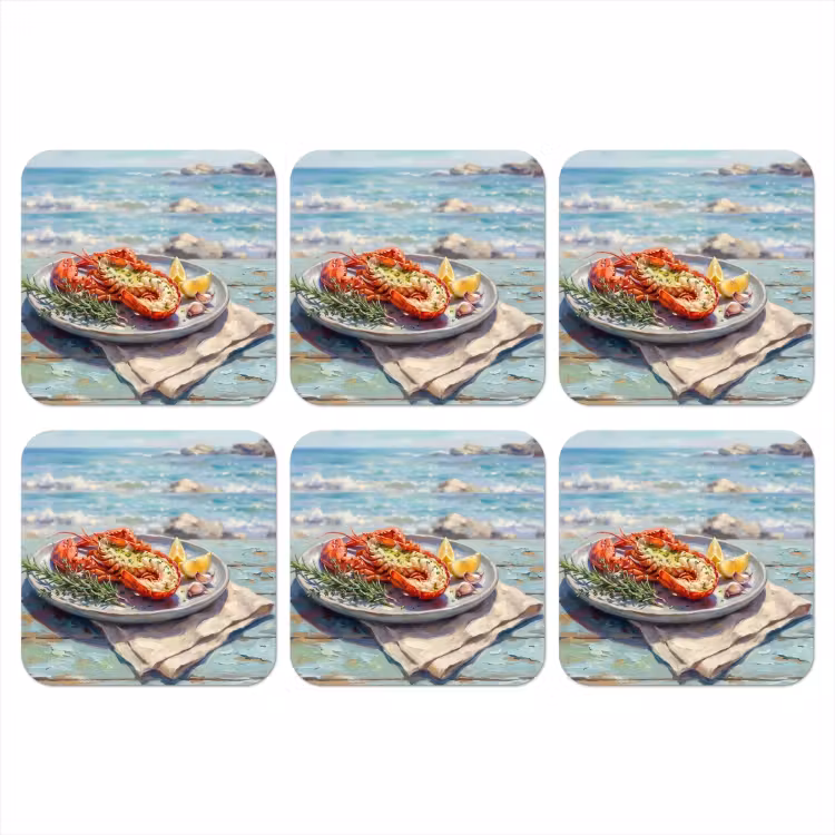 Onderzetter - Eten - Zee - Kust - Modern - Blauw — 1