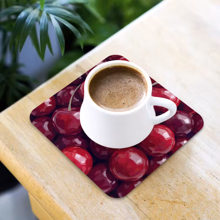 Onderzetter - Fruit - Kersen - Eten - Modern - Rood — 2