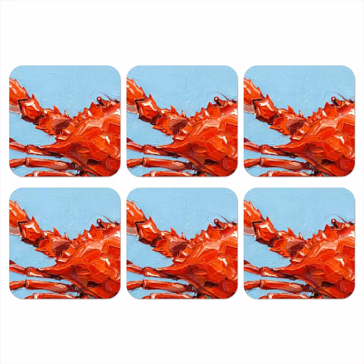Onderzetter - Krab - Zee - Dieren - Abstract - Rood — 1