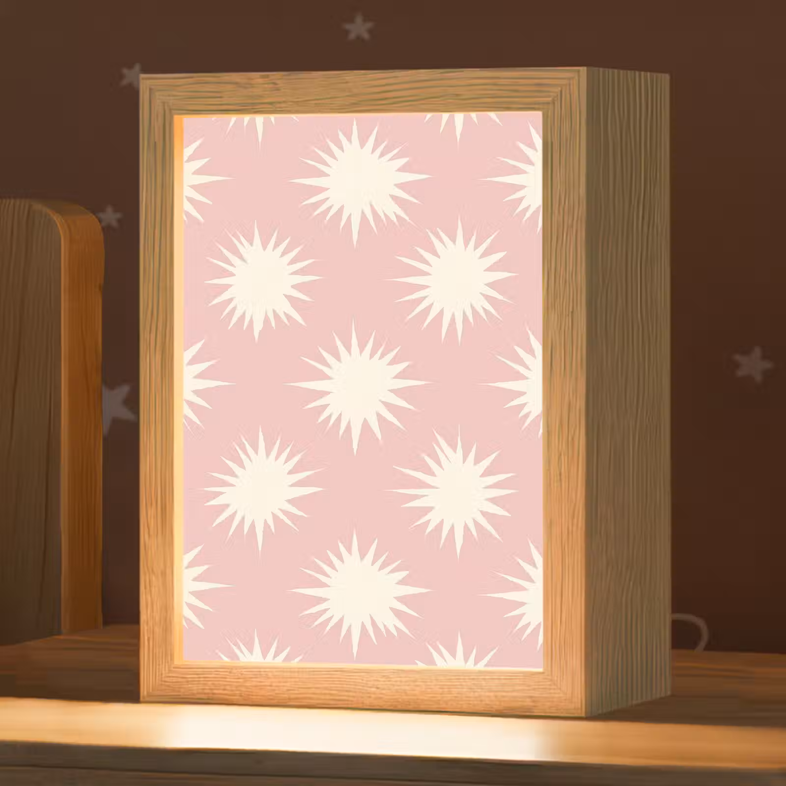 Nachtlampje - Zonnen - Patroon - Roze — 1