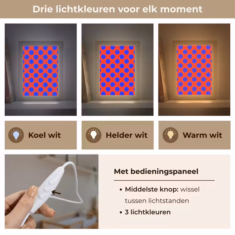 Nachtlampje - Dots - Klassiek - Rood — 5