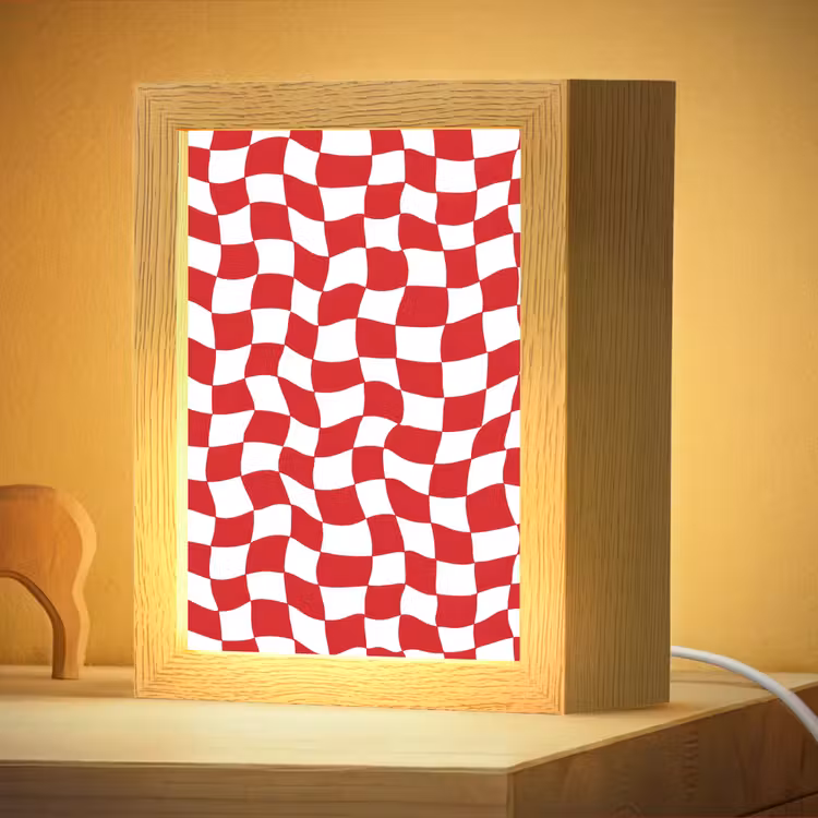 Nachtlampje - Golvend - Patroon - Rood — 4