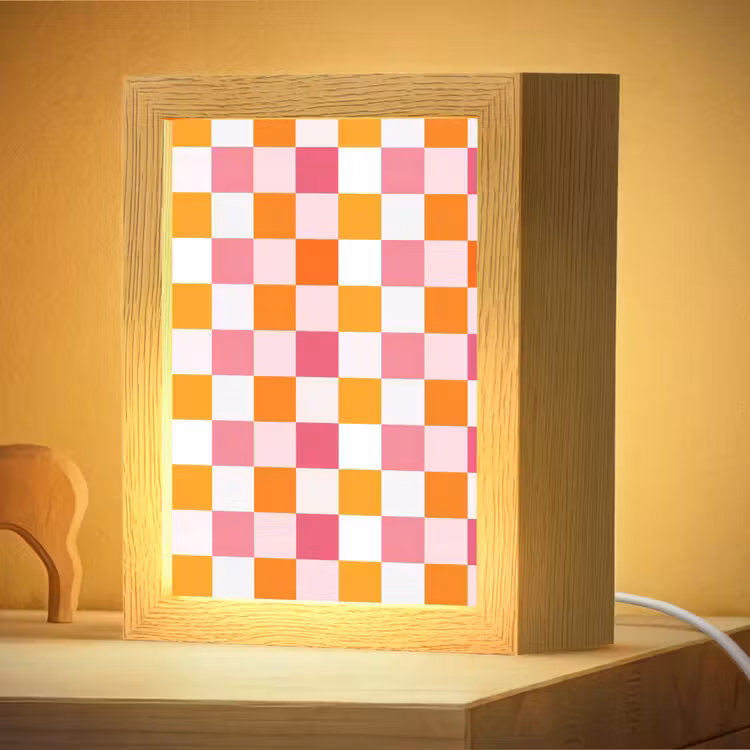 Nachtlampje - Patroon - Vierkant - Roze — 4