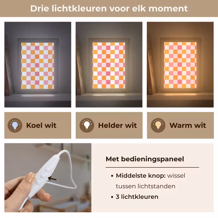 Nachtlampje - Patroon - Vierkant - Roze — 5