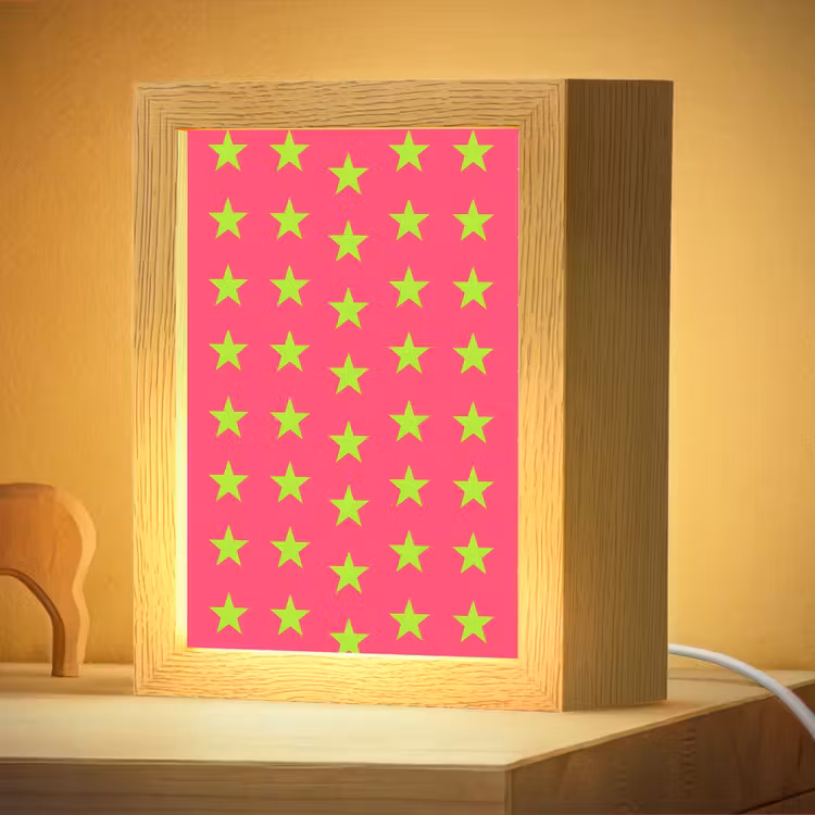Nachtlampje - Sterren - Patroon - Roze — 4