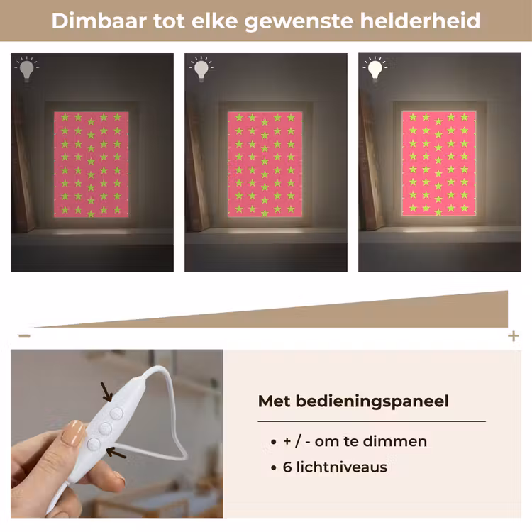 Nachtlampje - Sterren - Patroon - Roze — 6
