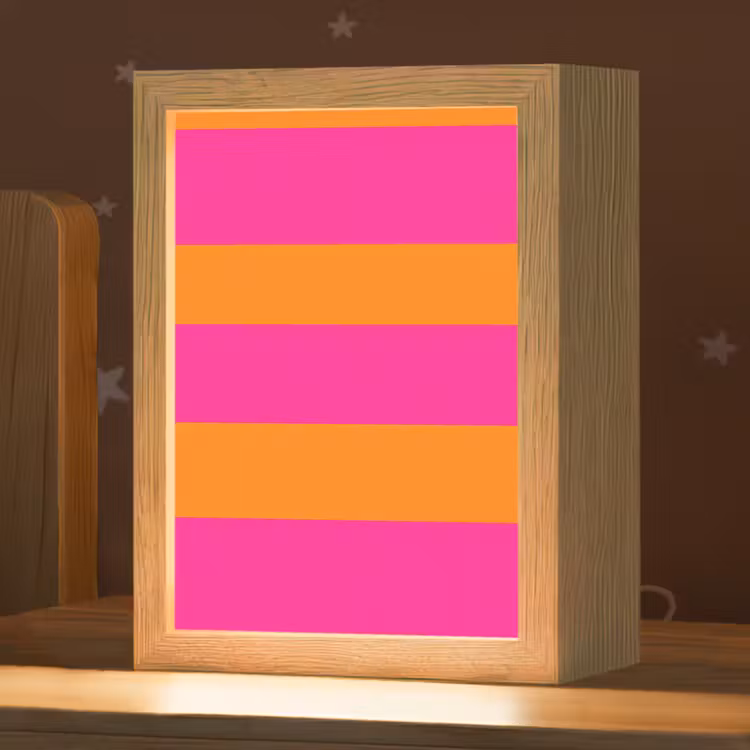 Nachtlampje - Strepen - Horizontaal - Roze — 1