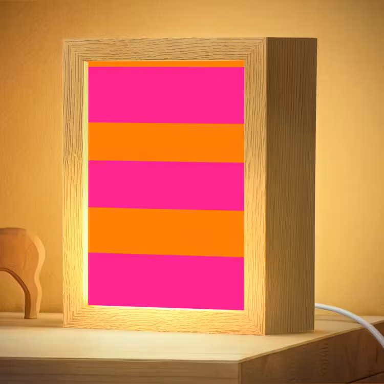 Nachtlampje - Strepen - Horizontaal - Roze — 4