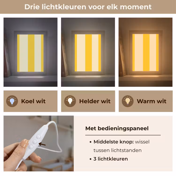 Nachtlampje - Strepen - Klassiek - Geel — 5