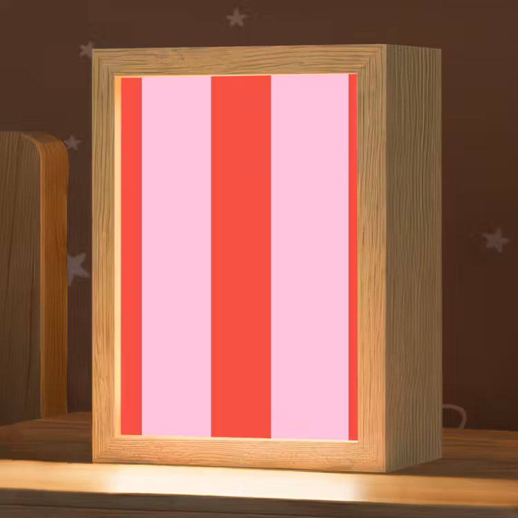 Nachtlampje - Strepen - Klassiek - Roze — 1