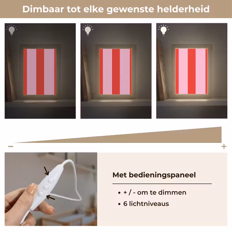Nachtlampje - Strepen - Klassiek - Roze — 6