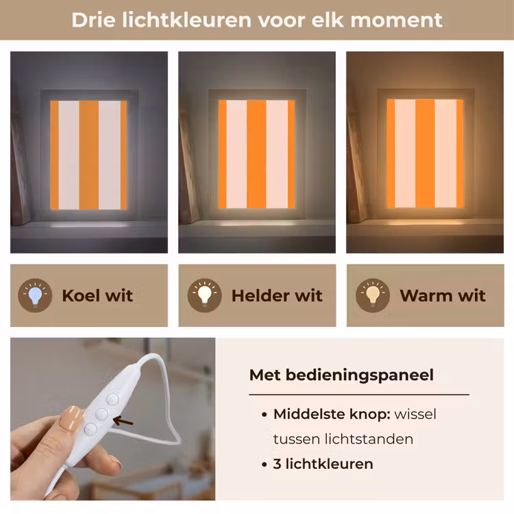 Nachtlampje - Strepen - Modern - Oranje — 5
