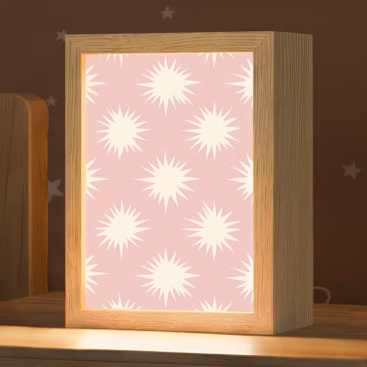 Nachtlampje - Zonnen - Patroon - Roze — 1