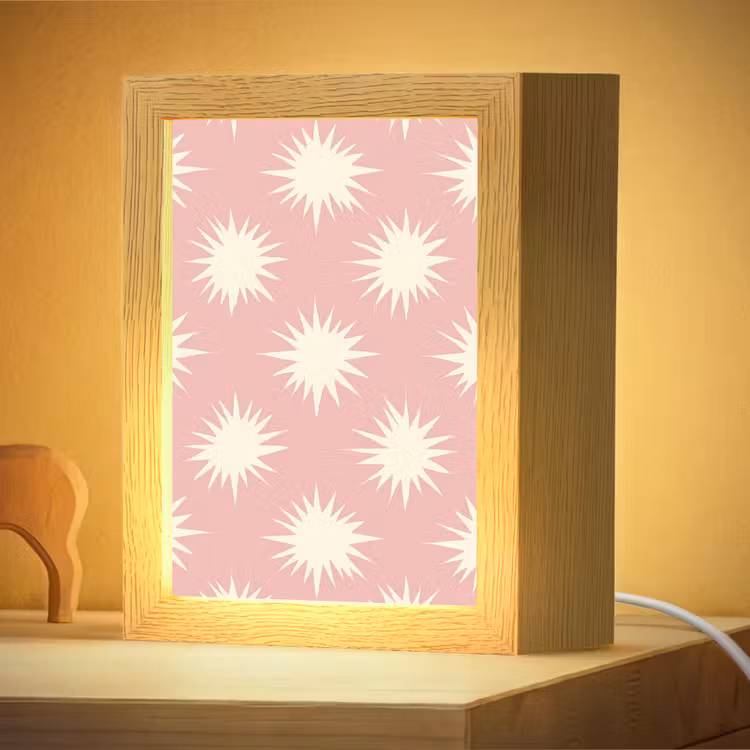 Nachtlampje - Zonnen - Patroon - Roze — 4