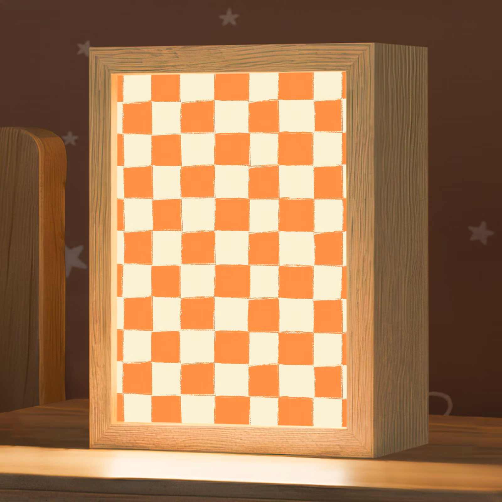 Nachtlampje - Schaak - Patroon - Oranje — 1