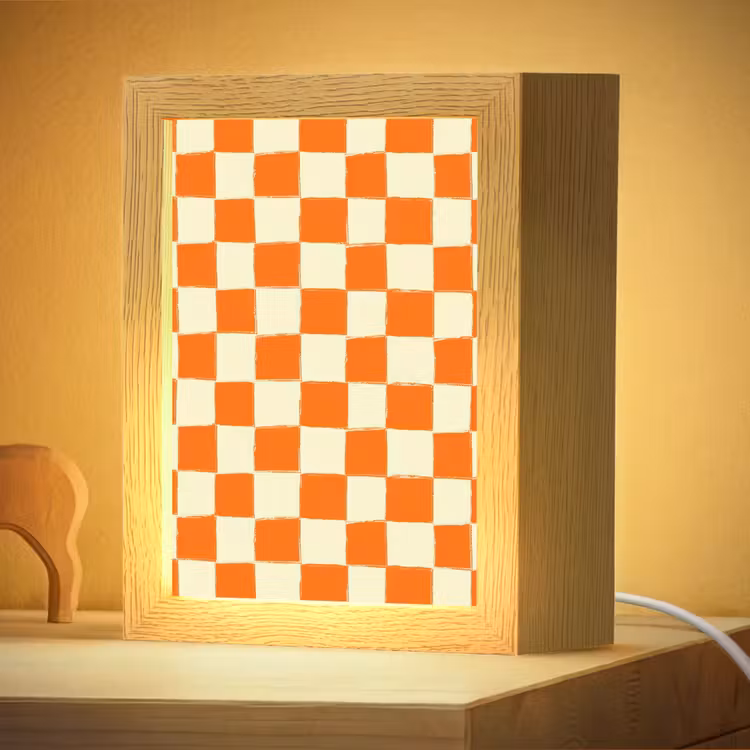 Nachtlampje - Schaak - Patroon - Oranje — 4