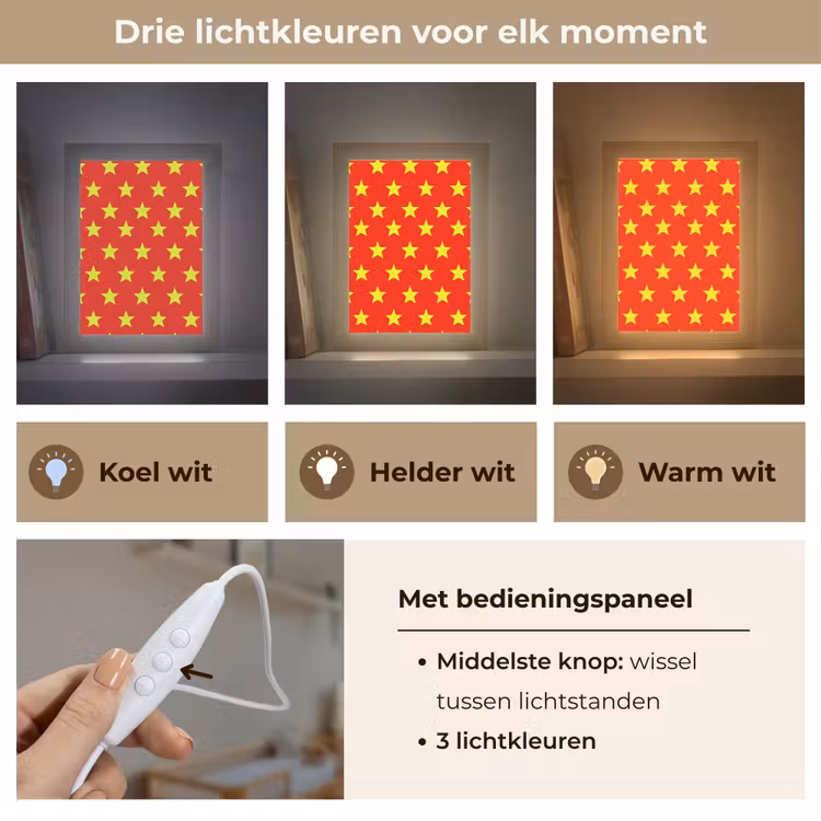 Nachtlampje - Ster - Patroon - Geel — 5