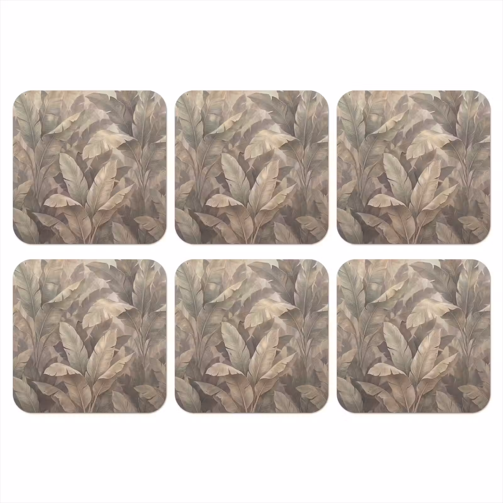 Onderzetter - Bladeren - Tropisch - Natuur - Modern - Beige — 1