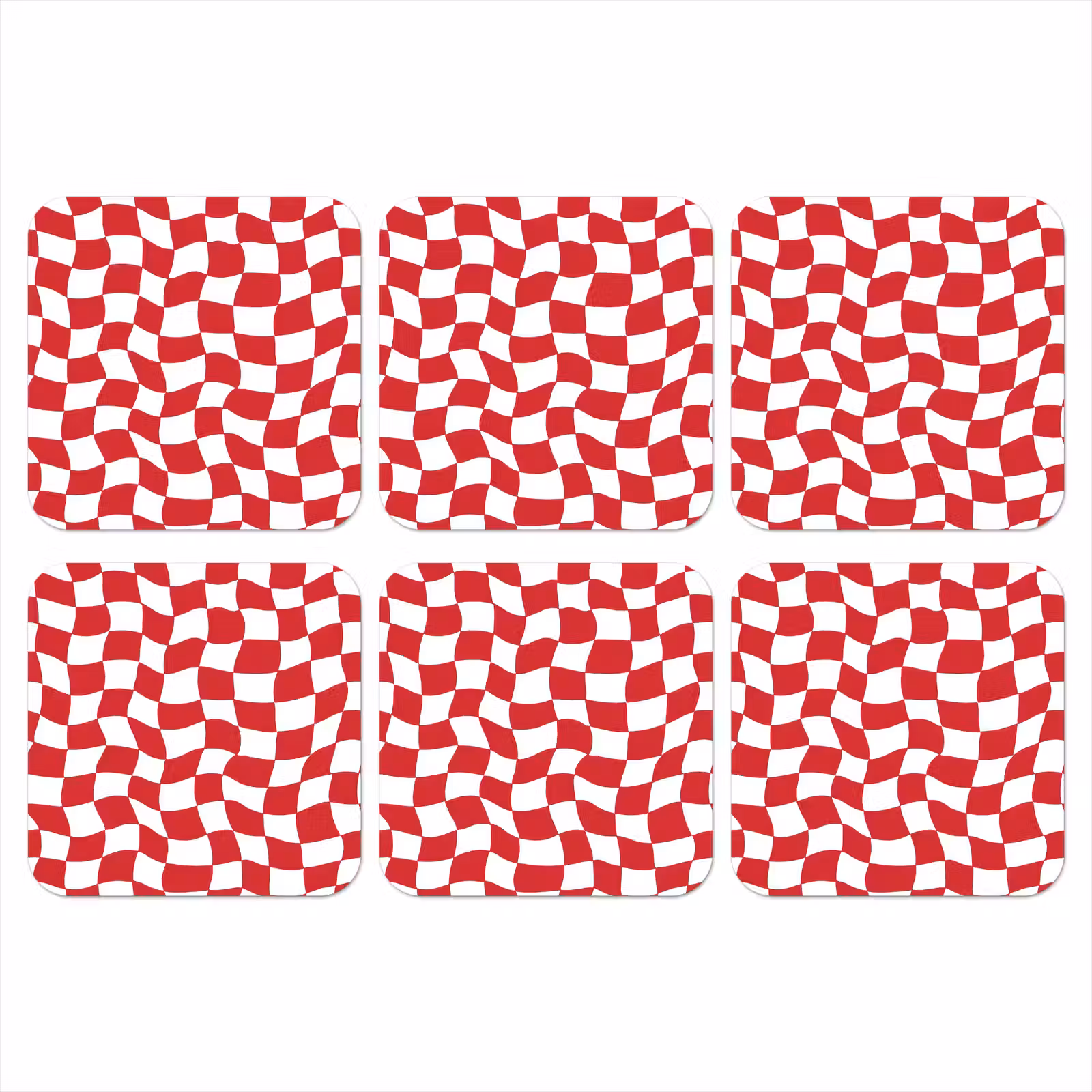 Onderzetter - Golvend - Patroon - Rood — 1