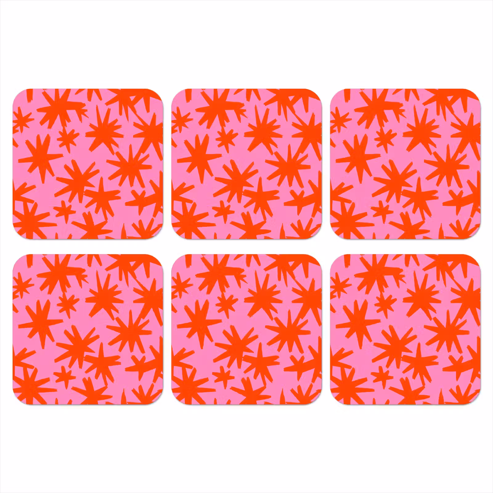Onderzetter - Modern - Sterren - Roze — 1
