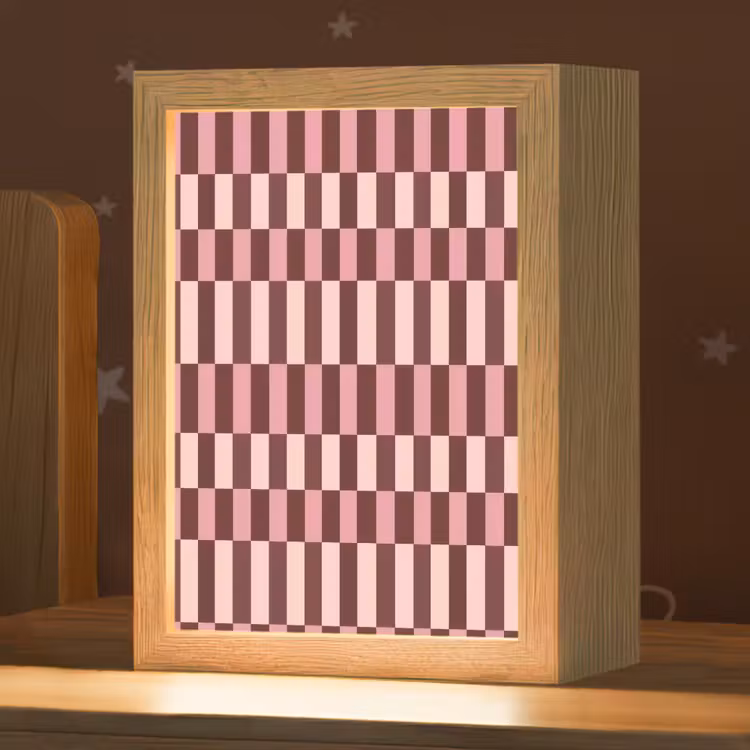 Nachtlampje - Roze - Rood - Blokjes — 1