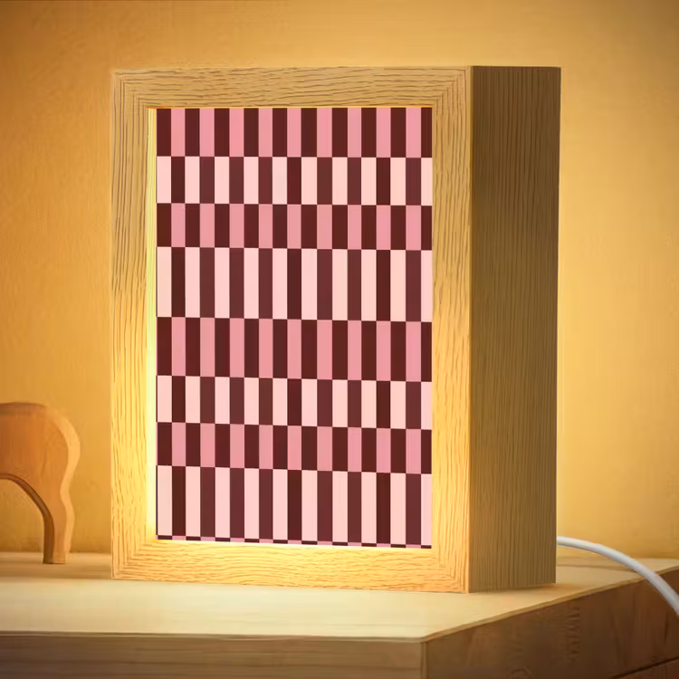 Nachtlampje - Roze - Rood - Blokjes — 4