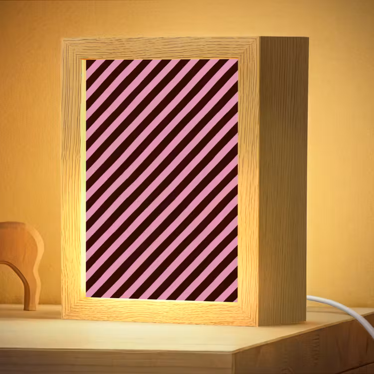 Nachtlampje - Strepen - Roze - Bruin — 4