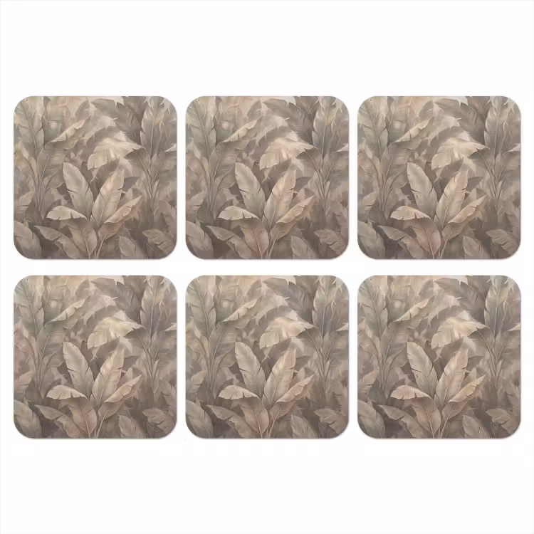 Onderzetter - Bladeren - Tropisch - Natuur - Modern - Beige — 1