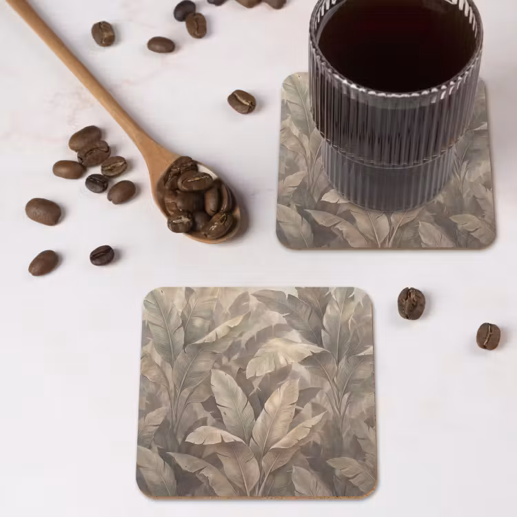 Onderzetter - Bladeren - Tropisch - Natuur - Modern - Beige — 4