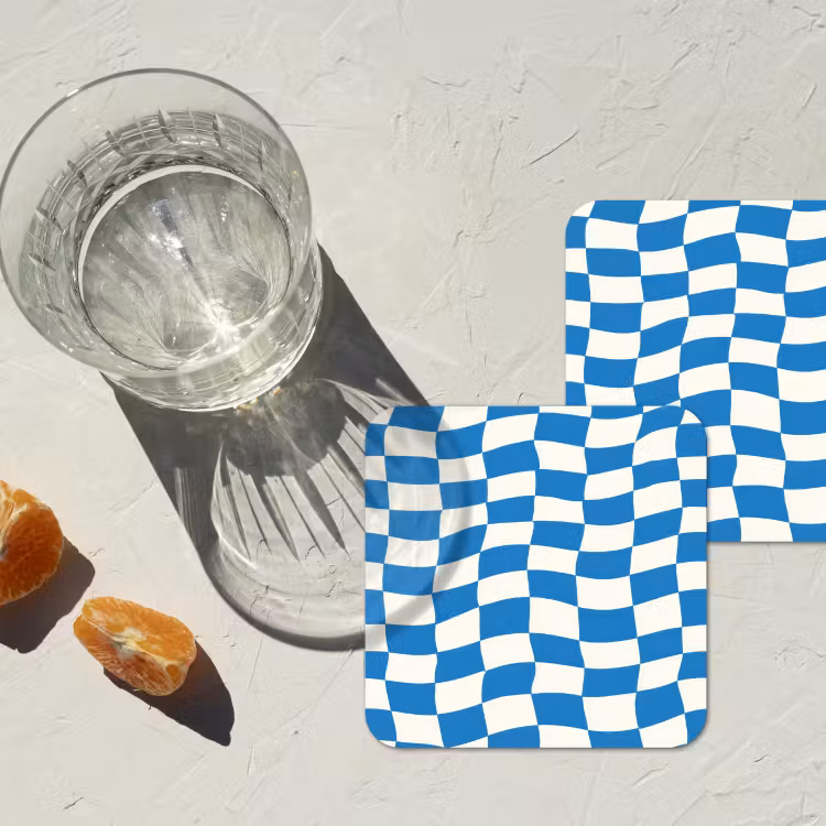 Onderzetter​ - Golvend - Patroon - Blauw — 3