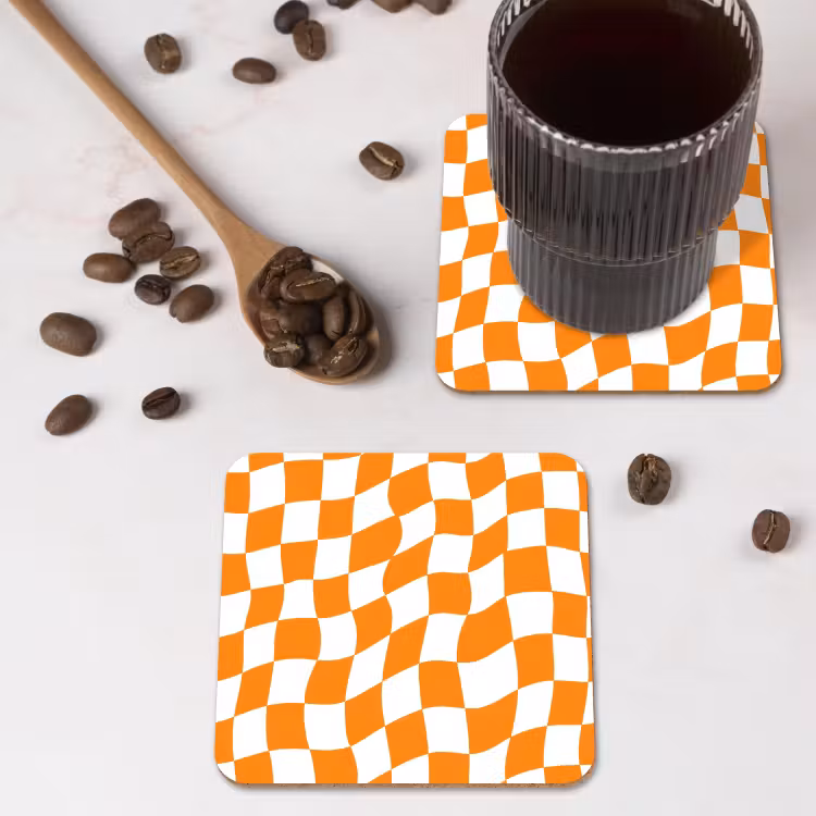 Onderzetter - Golvend - Patroon - Oranje — 4