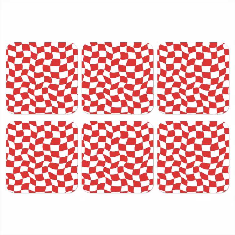 Onderzetter - Golvend - Patroon - Rood — 1