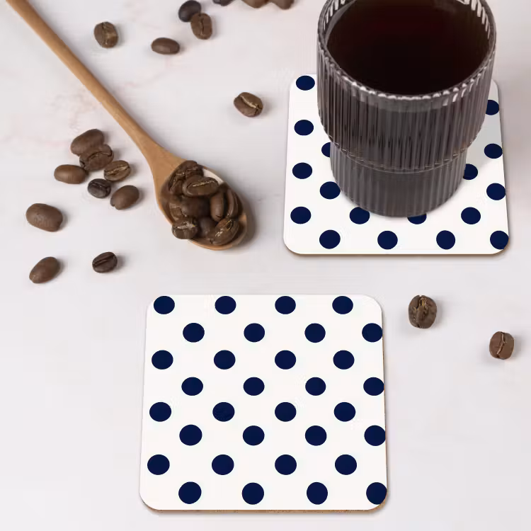 Onderzetter - Klassiek - Stippen - Blauw — 4