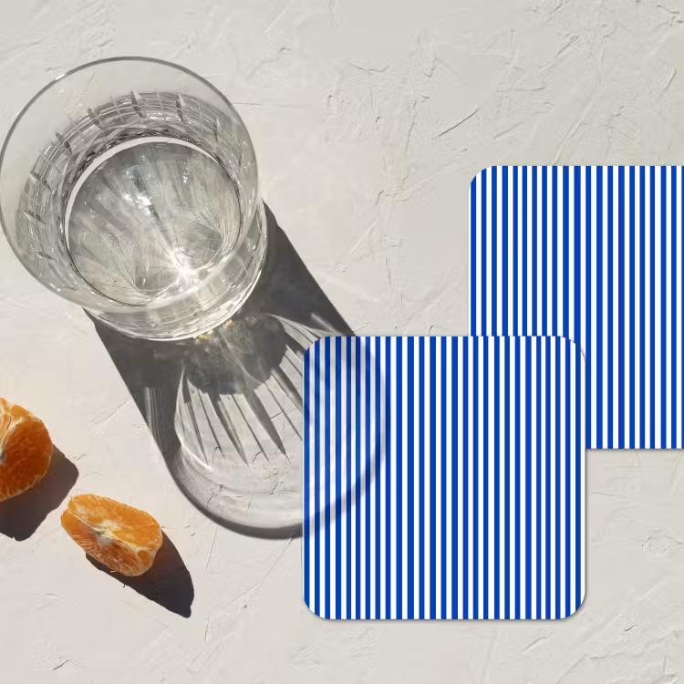 Onderzetter​ - Klassiek - Strepen - Blauw — 3