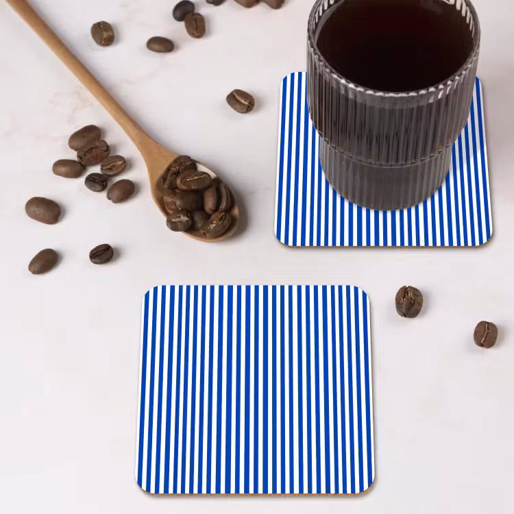Onderzetter​ - Klassiek - Strepen - Blauw — 4