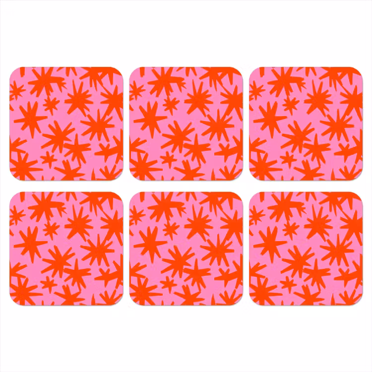 Onderzetter - Modern - Sterren - Roze — 1