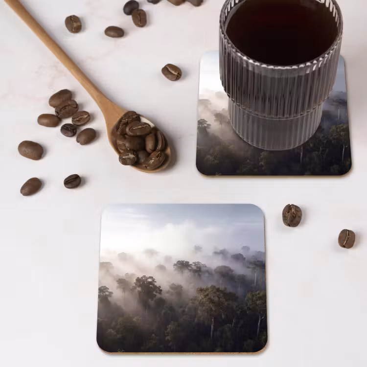 Onderzetter - Bos - Mist - Natuur - Groen — 4