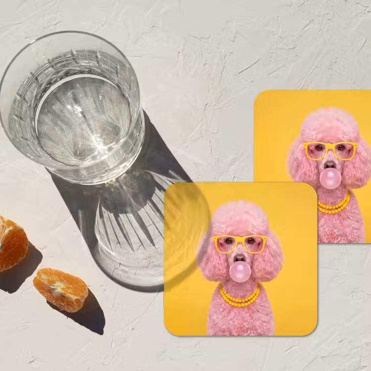 Onderzetter - Hond - Kauwgum - Dieren - Modern - Roze — 3