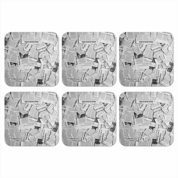 Onderzetter - Krant - Versnipperd - Textuur - Zwart-wit - Abstract — 1