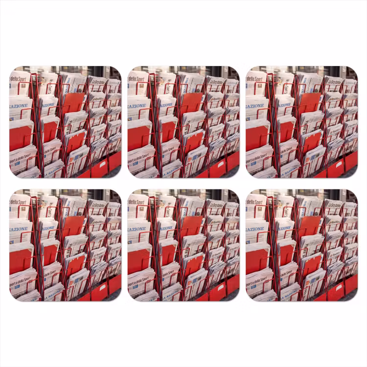 Onderzetter - Kranten - Rek - Stedelijk - Dagelijks leven - Rood — 1
