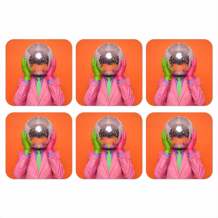 Onderzetter - Kunst - Disco bal - Kleurrijk - Modern - Studio — 1