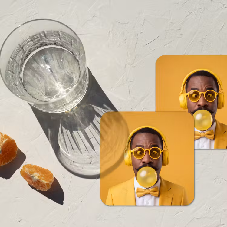 Onderzetter - Man - Bubblegum - Portret - Geel - Modern — 3