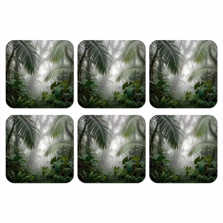 Onderzetter - Natuur - Jungle - Mist - Tropisch - Groen — 1