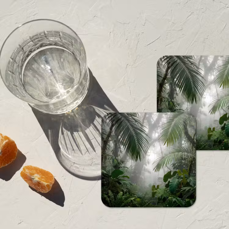 Onderzetter - Natuur - Jungle - Mist - Tropisch - Groen — 3
